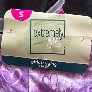 2 pack purple girls leggings Size 4 Small